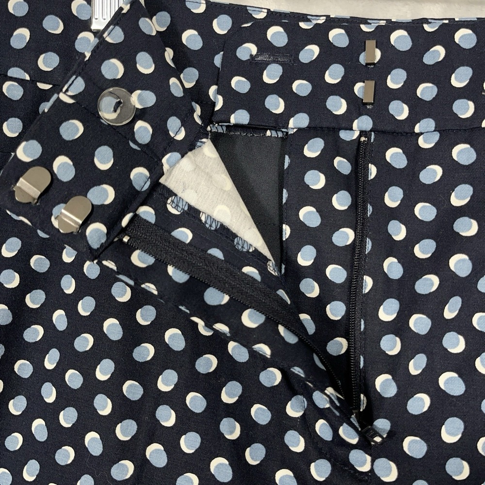 Ann Taylor Trousers Navy Polka Dot Cropped Slim‎ Fit Dress Pants 14 Nautical - Picture 3 of 12
